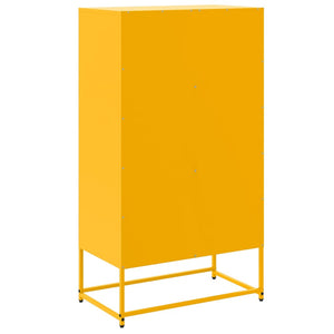 vidaXL Highboard Mustard Yellow 68.5x38.5x123.5 cm Steel