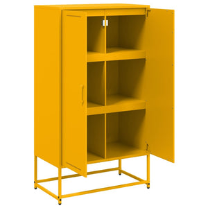 vidaXL Highboard Mustard Yellow 68.5x38.5x123.5 cm Steel