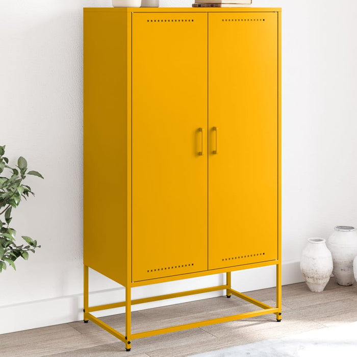 vidaXL Highboard Mustard Yellow 68.5x38.5x123.5 cm Steel