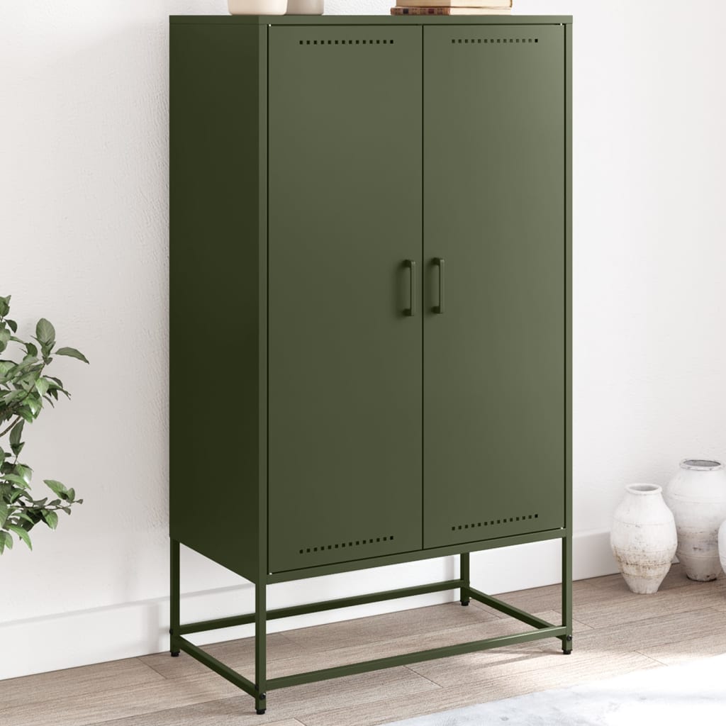 vidaXL Highboard Olive Green 68.5x38.5x123.5 cm Steel