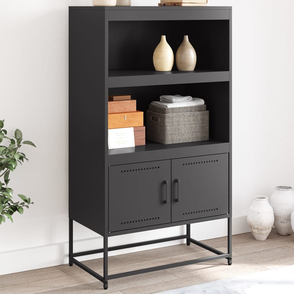 vidaXL Highboard Black 68.5x38.5x123.5 cm Steel