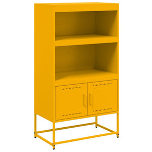 vidaXL Highboard Mustard Yellow 68.5x38.5x123.5 cm Steel