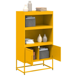 vidaXL Highboard Mustard Yellow 68.5x38.5x123.5 cm Steel