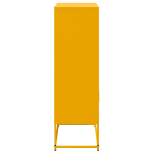 vidaXL Highboard Mustard Yellow 68.5x38.5x123.5 cm Steel