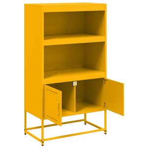 vidaXL Highboard Mustard Yellow 68.5x38.5x123.5 cm Steel