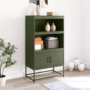 vidaXL Highboard Olive Green 68.5x38.5x123.5 cm Steel