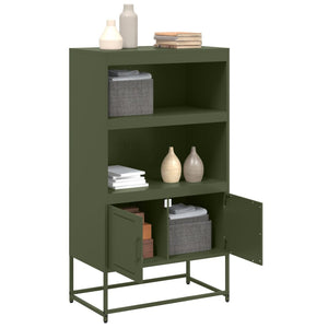 vidaXL Highboard Olive Green 68.5x38.5x123.5 cm Steel