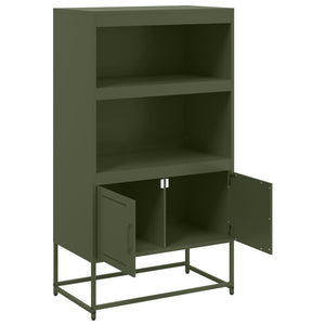 vidaXL Highboard Olive Green 68.5x38.5x123.5 cm Steel