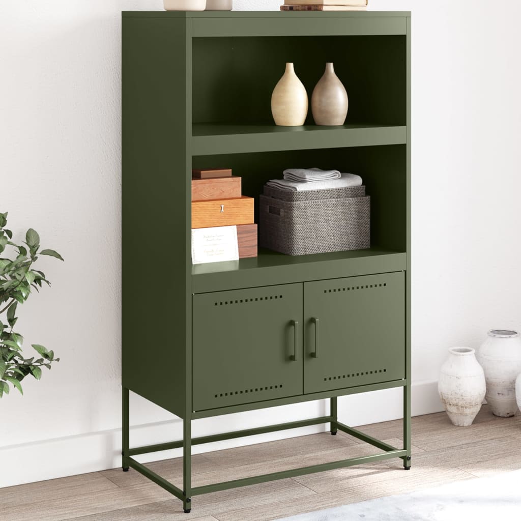 vidaXL Highboard Olive Green 68.5x38.5x123.5 cm Steel