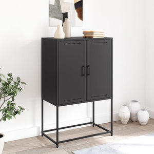 vidaXL Highboard Black 68.5x38.5x107 cm Steel