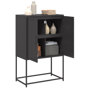 vidaXL Highboard Black 68.5x38.5x107 cm Steel