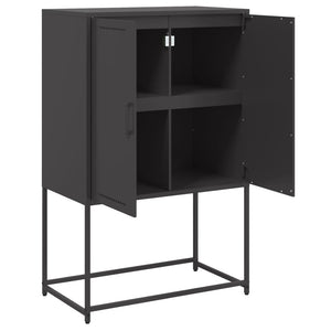 vidaXL Highboard Black 68.5x38.5x107 cm Steel