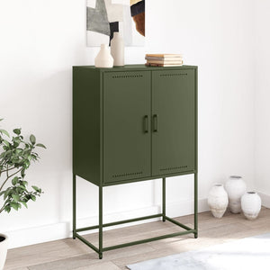 vidaXL Highboard Olive Green 68.5x38.5x107 cm Steel