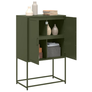 vidaXL Highboard Olive Green 68.5x38.5x107 cm Steel