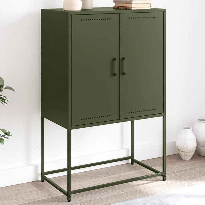 vidaXL Highboard Olive Green 68.5x38.5x107 cm Steel