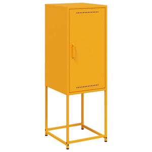 vidaXL Highboard Mustard Yellow 36x39x107 cm Steel