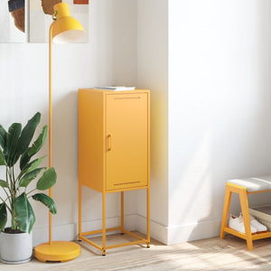 vidaXL Highboard Mustard Yellow 36x39x107 cm Steel