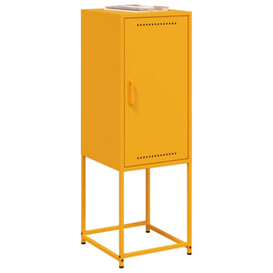 vidaXL Highboard Mustard Yellow 36x39x107 cm Steel