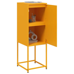 vidaXL Highboard Mustard Yellow 36x39x107 cm Steel