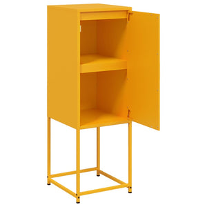 vidaXL Highboard Mustard Yellow 36x39x107 cm Steel