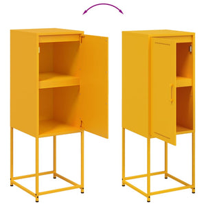 vidaXL Highboard Mustard Yellow 36x39x107 cm Steel