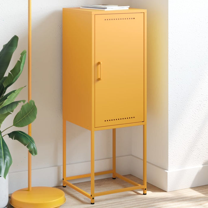 vidaXL Highboard Mustard Yellow 36x39x107 cm Steel