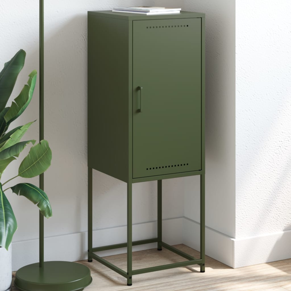 vidaXL Highboard Olive Green 36x39x107 cm Steel