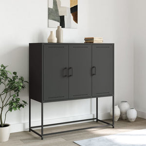 vidaXL Highboard Black 100.5x39x107 cm Steel