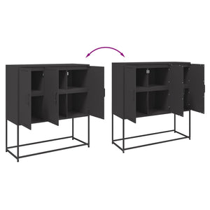 vidaXL Highboard Black 100.5x39x107 cm Steel