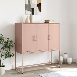 vidaXL Highboard Pink 100.5x39x107 cm Steel