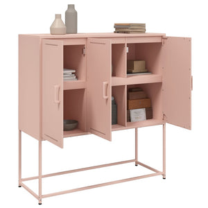 vidaXL Highboard Pink 100.5x39x107 cm Steel