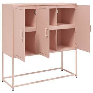 vidaXL Highboard Pink 100.5x39x107 cm Steel