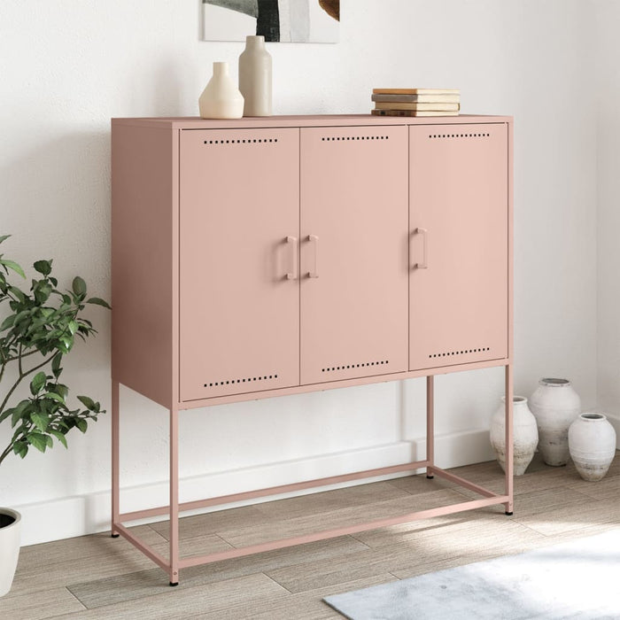 vidaXL Highboard Pink 100.5x39x107 cm Steel