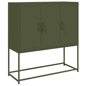 vidaXL Highboard Olive Green 100.5x39x107 cm Steel