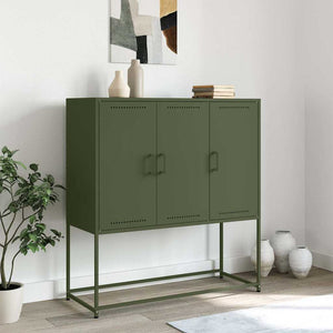 vidaXL Highboard Olive Green 100.5x39x107 cm Steel