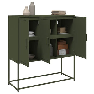 vidaXL Highboard Olive Green 100.5x39x107 cm Steel