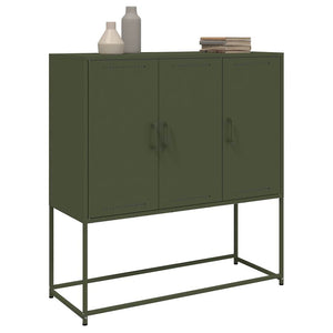 vidaXL Highboard Olive Green 100.5x39x107 cm Steel