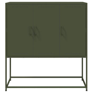 vidaXL Highboard Olive Green 100.5x39x107 cm Steel