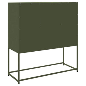 vidaXL Highboard Olive Green 100.5x39x107 cm Steel