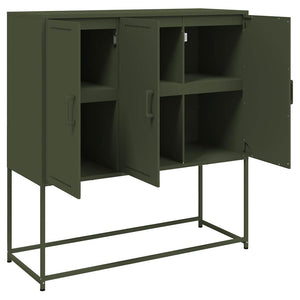 vidaXL Highboard Olive Green 100.5x39x107 cm Steel