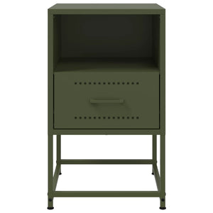 vidaXL Bedside Cabinet Olive Green 36x39x60.5 cm Steel