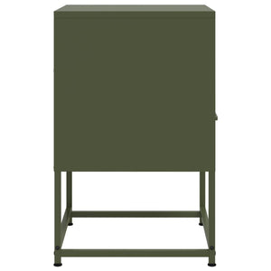 vidaXL Bedside Cabinet Olive Green 36x39x60.5 cm Steel