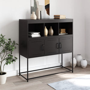 vidaXL Sideboard Black 100.5x39x107 cm Steel