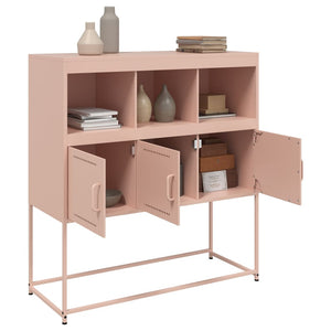 vidaXL Sideboard Pink 100.5x39x107 cm Cold-rolled Steel