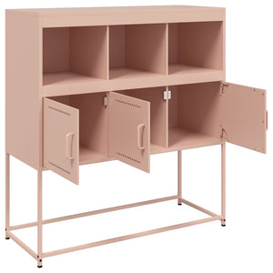 vidaXL Sideboard Pink 100.5x39x107 cm Cold-rolled Steel