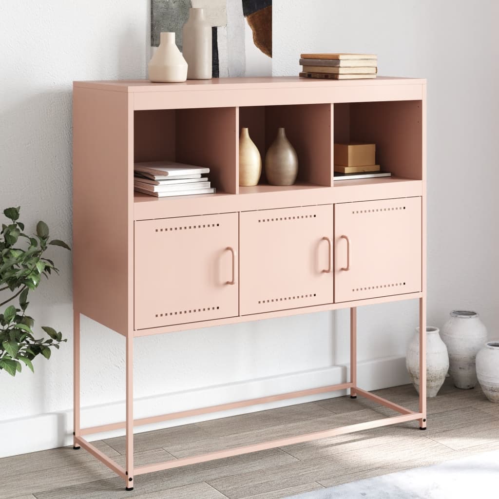 vidaXL Sideboard Pink 100.5x39x107 cm Cold-rolled Steel