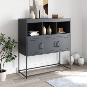 vidaXL Sideboard Anthracite 100.5x39x107 cm Cold-rolled Steel