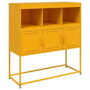 vidaXL Sideboard Mustard Yellow 100.5x39x107 cm Cold-rolled Steel