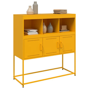 vidaXL Sideboard Mustard Yellow 100.5x39x107 cm Cold-rolled Steel