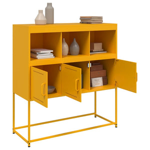 vidaXL Sideboard Mustard Yellow 100.5x39x107 cm Cold-rolled Steel